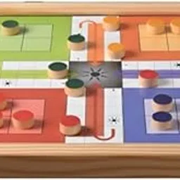 Ludo + Snakes & Ladders Wooden Board Game (2-in-1 Set) | Handcrafted Sheesham Wood Game for Kids & Adults | Traditional Family Dice Board with Pawns & Dice-picture-23