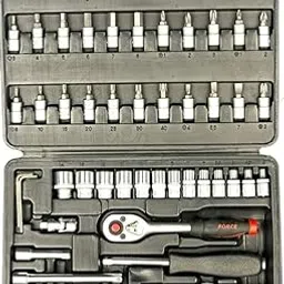 FORCE Professional 46-Piece Socket Set, 1/4-Inch Drive, Complete Tool Kit with Ratchet Handle, Extension Bars, Universal Joint, Made in Taiwan, No. 2462-picture-24