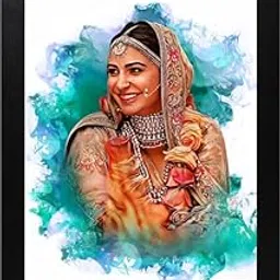 Jadoun Customised Digital Handmade Smock Pattern Oil Painting Sky Blue | Gift For - Anniversary | Birthday | Wife | Husband | Sister | Brother | Gift For SomeOne-picture-25