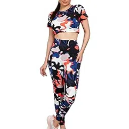 Tights Top High Waist Stretchable Gym Tights and CropTop Bra Gym wear/Active Wear Tights Yoga Pants Zumba/Dance Womens Workout Tights and Top Stretchable Workout set-image-8