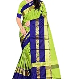 Traditional Cotton Silk Saree, Festival and Wedding Wear, Golden Border, Includes Blouse Piece-image-3