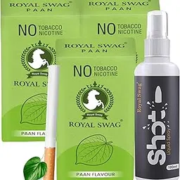 ROYAL SWAG Ayurvedic & Herbal Cigarettes 100% Tobacco-free and Nicotine-free PAAN Flavour(30 Sticks) With Anti Addiction Shot Spray 100 ml | Made with Natural Ingredients - Made in India-image-55