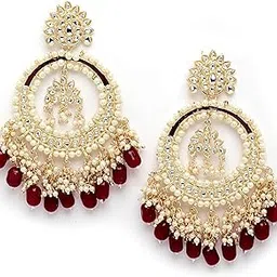 shining diva fashion Latest Stylish Traditional Kundan Chandbali Earrings for Women and Girls-picture-23
