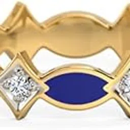 14 KT Yellow Gold Mishika Diamond Band for Women-image-7