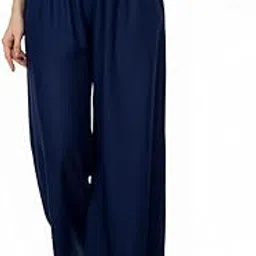 monis boutique house Women Solid Rayon Palazzo Pants | Plain Wide Leg Trousers for Women | Comfortable Elastic Waist | Casual, Office, College Palazzo for Girls & Ladies-picture-25