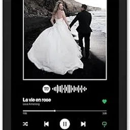 Ritwika's Personalized Premium Print Music Frame in Black Background | Scannable Spotify Song Link QR Code With Your Photo | Synthetic Framed With Glass | Size 9.5 x 13.5 IN (Set of 1)-picture-54