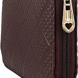 yessbenza Artificial Leather Casual Trendy Women Clutch Wallet Mobile Hand Purse 8 Card Slots (Brown)-picture-33