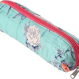 Kuber Industries Flower Printed Single Rod Cotton Bangle Organizer/Case/Holder/Pouch (Green)-50KM0768-picture-29