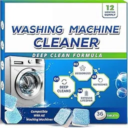 XIQARN Washing Machine Cleaner Descaler 36 Pcs Tablets - Deep Cleaning Tablets For Front Loader & Top Load Washer, Clean Inside Drum And Laundry Tub-picture-16