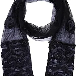 youthquake Self Design Both Side Emboridered Work Net Dupatta for Womens & Girls-picture-11