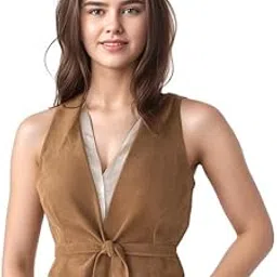 urbanhides Rose Monarch Classic Slim Fit Suede Women’s Genuine Leather Vest | Women's Leather Vests, Camel Leather Vest, Suede Vests, Regular Fit-picture-20