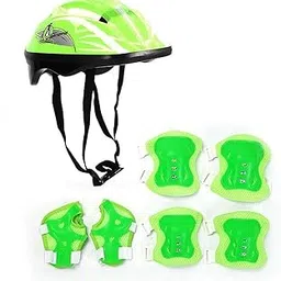 MERISHOPP Kids Bike Helmet Set Portable for Skateboarding Outdoor Sports Rollerblading Green | Lightweight Sports Helmet | Helmet Accessories-image-76