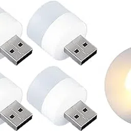 Pacificdeals {Combo of 4) 1Watt Portable Mini Small Flexible USB LED Bright Light Bulb for Power Bank Laptop PC Reading Camping Home Car Home Mobile USB Charger Indoor Outdoor - Warm Yellow-picture-45