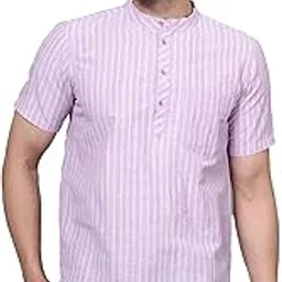 latest chikan Men's Cotton Regular Casual Strped Short Kurta Half Sleeves - SK-DSL-MS-JS-CL-picture-27