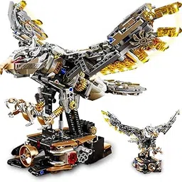 SKY LINE OCEAN Mechanical Eagle Building Block Set 3D Poseable Motorized Model with Articulated Wings and Talons, STEM Toy for Kids and Adults, 6 Months Structural Warranty(1168+pcs)-image-11