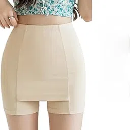 Fshway Double Layer Seamless Shorts for Women | Anti-Chafing Under Skirt Shorts | Seamless Safety Panties, Ice Silk Bottoming Shorts Girls Pack Of 1-picture-10