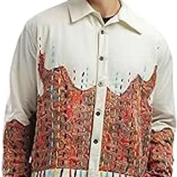 overlays Men's Cotton Winter Wear Lotus Oasis Jacket | Stylish & Comfortable Jackets for Men | White-picture-27
