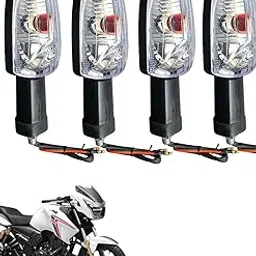 Set of 4 Motorcycle Indicator Lights – Clear Lens Amber Blinkers for Apache RTR | Durable Waterproof Bike Turn Signal Lamps | Universal Fit Two-Wheeler Indicators, Easy Install-picture-29
