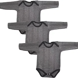 kideezguild... … Infant New-Born Girls Boys Winter Full Sleeve Thermal Romper Bodysuit Combo Set Pack 3 (GREY3, 0-3 months)-picture-30