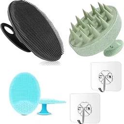 LEMOZA Large Bath Loofah Sponge Scrubber Exfoliator for High Lather Cleansing, Silicone Body Scrubber Shower Bath Brush + Scalp Massager for Hair + Face Scrubber Brush, Combination Combo, Long Lasting, Gentle Exfoliating for Women Men Baby Sensitive Skin,(With A Free Hook 2-pic)-image-13