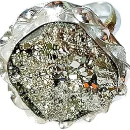 Raw Pyrite Adjustable Rings Certified for Abundance Pyrite Stone - Original Ring - Pyrite Ring for Women and Men - Real Pirate Attract Money, Wealth, Will power and Success-picture-19