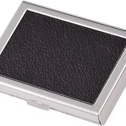 rivtoxx Silver Black Leather 6 Slot RFID Blocking Credit Card Holder, Stainless Steel Protector Metal ID Card Wallet Business Card Holder for Men Women Gift Box-picture-27