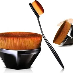 Makeup Foundation brush Set | Big & Small Size With Oval foundation Makeup brush | Blending Liquid, Cream, Powder | Flat Top Kabuki Compact brush for foundation face makeup (Pack Of 3)-picture-19