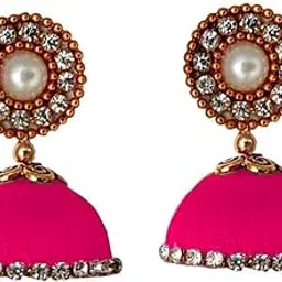 harshanvikaboutique Designer Wear Silk Thread Fashion Jhumki Earring Color-picture-21