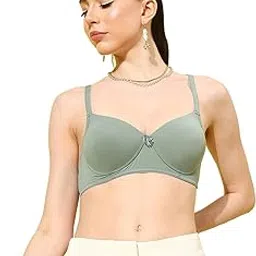 leading lady Women Printed Lightly Padded Non Wired Seamless T-Shirt Bras | Adjustable Straps | Full Coverage | Everyday Bra (Pack of 1) image 1