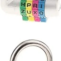 UJEAVETTE 4 Digit Dial Letter Combination Padlock Travel Luggage Lock Silver & Black-image-39