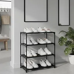 GAURAV ENTERPRISES Shoe Rack with Shelf | Foldable Plastic Shoe Rack with Shelves for Bedroom, Entryway & Living Room | Multipurpose Footwear Stand for Home Layer (4 Layer)-image-1