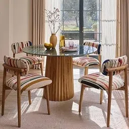 Woodbees | Forest Green Marble Dining Table | Modern Home Furniture | Stylish & Durable Design-image-69