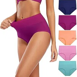 ANESHA Bikini Underwear for Women, Cotton Cheeky Panties Soft & Breathable Underwear Panties for Young Women Free Size (26 – 30) Multicolour Pack of 5-picture-35