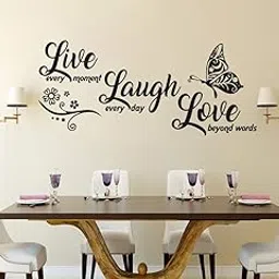 Divine Designs™ PVC Vinyl Self-Adhesive 'Live Laugh Love' Wall Sticker for Living Room, Bedroom, Office Wall Decoration (30 X 13 INCH) Pack 1-picture-28