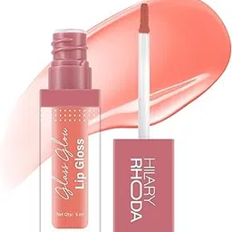Hilary Rhoda Glass Glow Lip Gloss | Nourishing & Hydrating Lip Gloss | Sheer Coverage | High Shine | Juicy & Plump Lips | Glides on Smoothly | 5ml (Peach Me - Shade 02)-picture-44