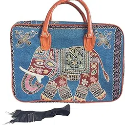 the house of rajpadmini Travel Buddy - Premium Elephant/Owl Print Washable Canvas Duffle Tote Bag-picture-37