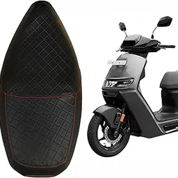 Universal Motorcycle Seat Cover, Diamond Quilted Pattern, Black with Red Stitching, Waterproof (..1)-picture-49