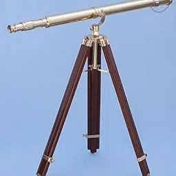 MARY NAUTICAL Brass Polished Telescope | 15x Magnification, Nautical Vintage Design Adjustable Tripod | Decorative and Functional Spyglass for Enthusiasts and Home Office-image-52