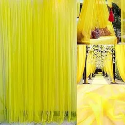 Yellow Net Curtains for Cabana Tent, Wedding Decor, Party Backdrop-picture-43