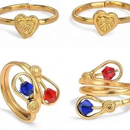aanyacentric Combo of 2 Pair Toe Rings Adjustable Trendy & Fashionable Accessories for Women-picture-16