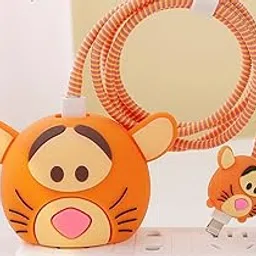 VNJ ACCESSORIES Protective Charger Case for iPhone 18W 20W iPhone 16 15 14 13 12 11 Pro Max Charging Cable Charger Protective Cover Data Cable Protective Sleeve-Tigger Multicolor-picture-55