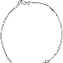 arika jewellers 925 Silver Beaded Charm Anklet with Starburst Pendant for Women, Pair | Gifts for Women & Girls-picture-38