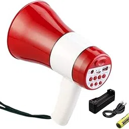 Drumstone (𝐒𝐩𝐞𝐜𝐢𝐚𝐥 𝟏𝟓 𝐘𝐞𝐚𝐫𝐬 𝐖𝐚𝐫𝐫𝐚𝐧𝐭𝐲 Handheld Rechargeable Megaphone with Voice Recorder, USB & Memory Card Input – Portable Bullhorn with Siren, Music & Talk Function-image-16