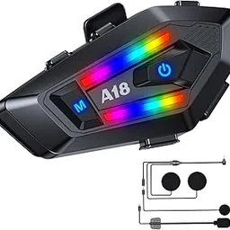 Motorcycle Helmet Speakers Helmet Earphone Accessories Helmet Bluetooth Headset Double Noise CancellationUltra Thin Earphones Cycling/Skiing/Riding IP67 Waterproof 1000mAh Colorful Lights-picture-29