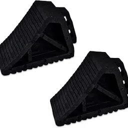 K T I® Rubber Wheel Chock Wheel Stopper Movable Heavy Duty Solid Rubber for Prevents Vehicles from Rolling During Maintenance Or Storage 3 KG Size- 290x180x130MM Pack Of 2-picture-19