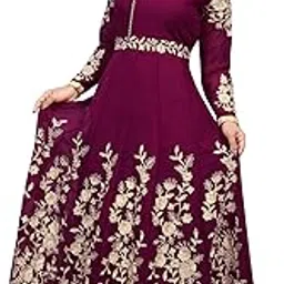 satvashiv Women's Georgette Embroidered Semi-Stitched Gown (Saransh-New)-picture-12