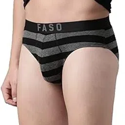 f a s o Men's Brief Underwear with Embossed Elastic & Striped Design | Label-Free Comfort Fit-picture-11