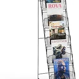 Safco Products Onyx Mesh Floor Magazine Rack, 5 Pocket, Black, 6461BL-picture-10