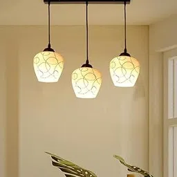 Keyplus 3-Light Linear Hanging Light for Modern Ceiling Pendant Bell Shaped Lining Glass-picture-31