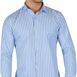 young & formals by cambridge Men's Slim Fit Striped Formal Shirt | Full Sleeves | Spread Collar with Hanging Twin Tape | Premium Office & Business Wear-picture-54
